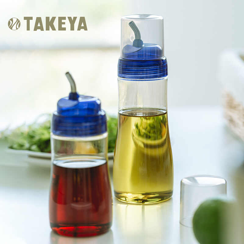 油壶日本进口TAKEYA防漏油酱油瓶调料瓶醋瓶挤压瓶厨房带盖油壶