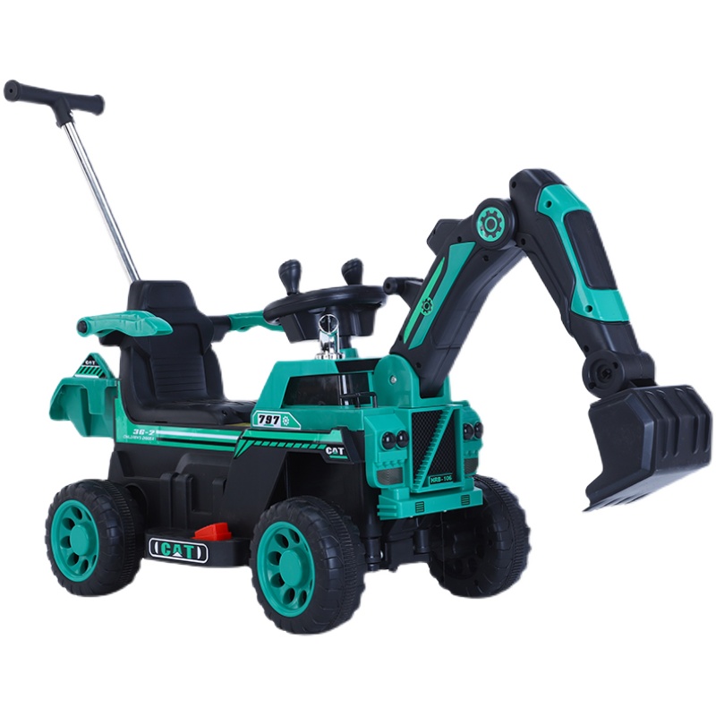 儿童电动挖掘机工程车小孩玩具车遥控挖土机可坐可骑钩机超大挖机
