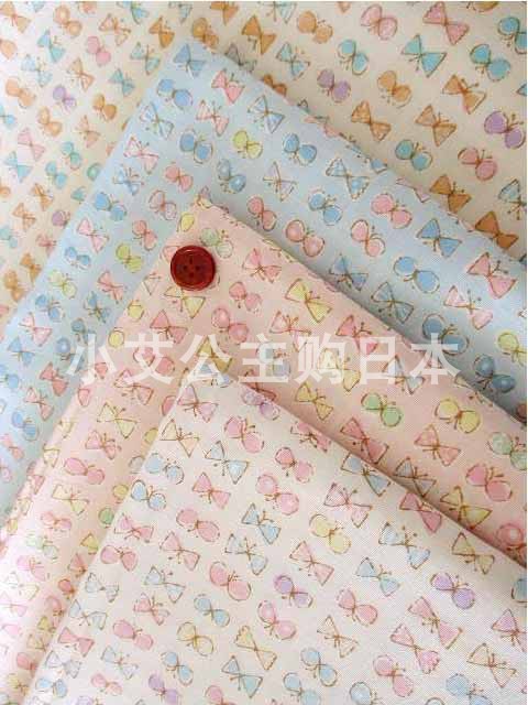 日本进口纯棉双层纱蝴蝶结口水布婴儿睡衣水彩和尚服娃衣服装面料