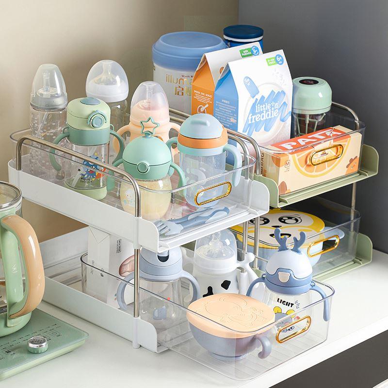 婴儿奶瓶置物架宝宝水杯保温杯儿童吸管杯子收纳盒沥水托盘大容量