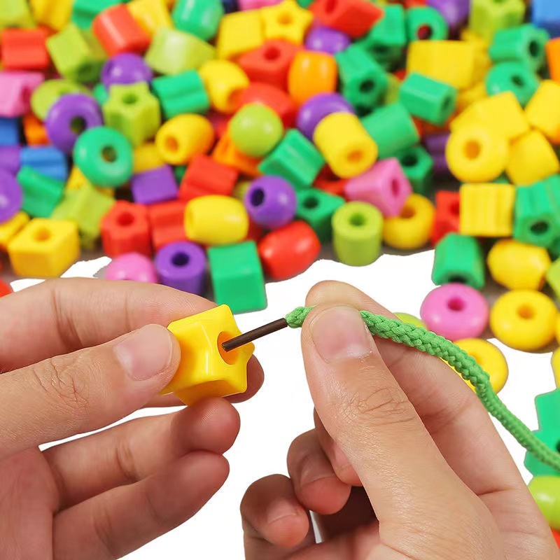 串珠儿童玩具0-1岁益智训练婴幼儿男女孩2-3积木拼插穿线绳穿珠子
