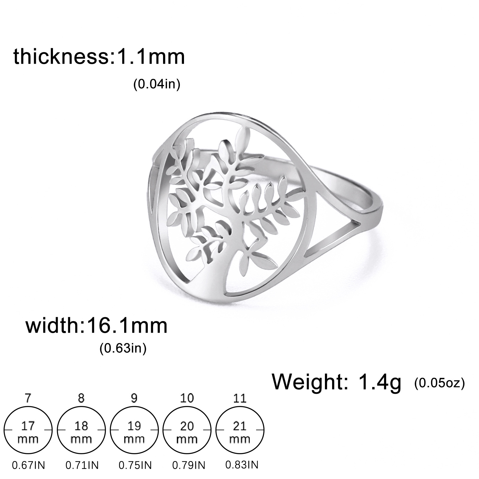 跨境切割钛钢镂空七个树杈戒指个性化时尚订婚婚礼礼品不锈钢戒指