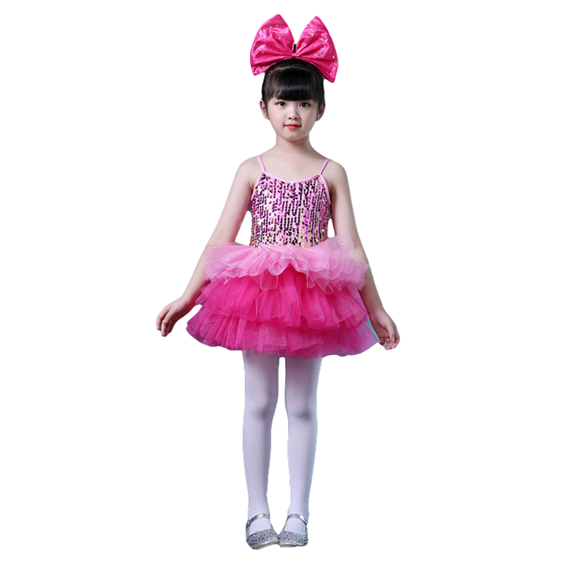 元旦儿童演出服装幼儿园舞蹈表演服女童亮片纱裙蓬蓬裙可爱蛋糕裙