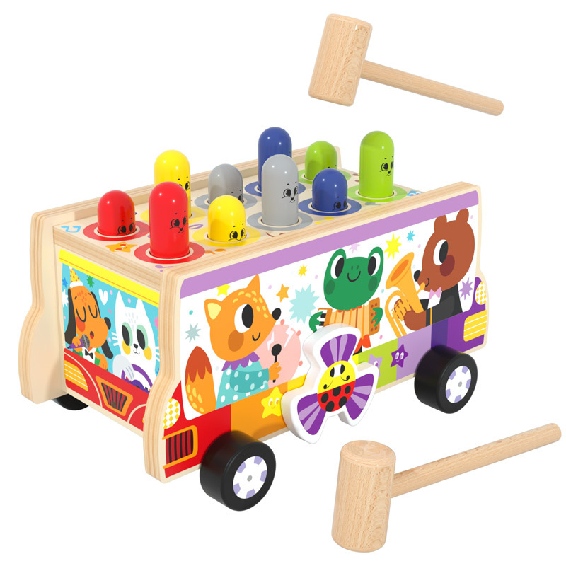 厂家儿童玩具木制多功能音乐打地鼠玩具宝宝益智玩W具多功敲击台