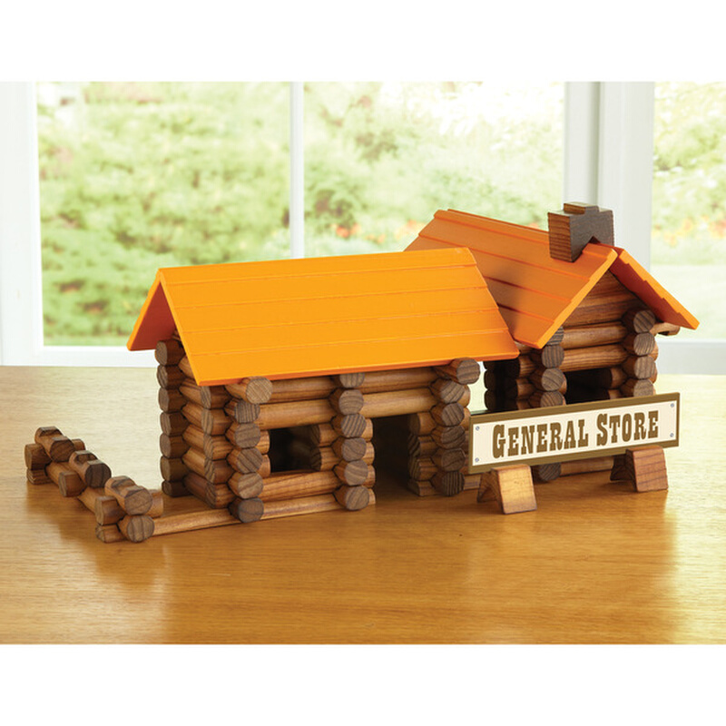 165粒林肯房积木 diy创意建造小木屋 原木建筑积木 儿童空间自创