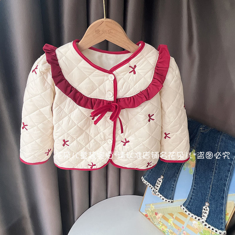 韩系童装女童冬季外套2023新款洋气棉服保暖棉衣加绒加棉上衣厚