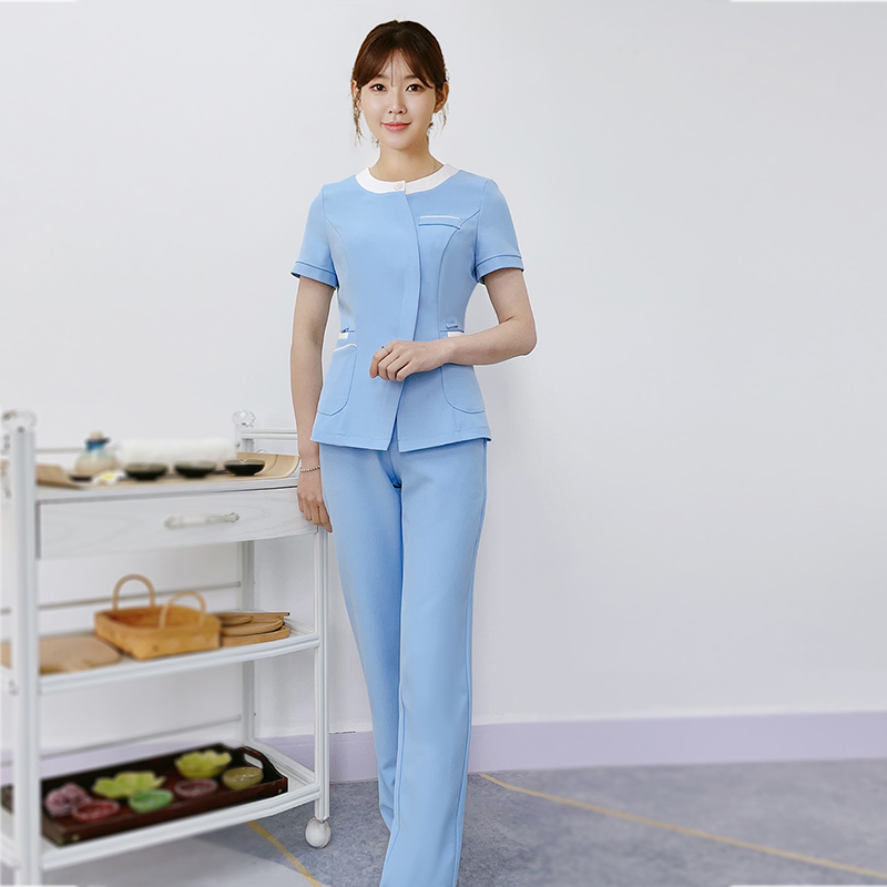 韩式新款美容院美容师职业套装裤母婴会所月子中心护理师护士工服