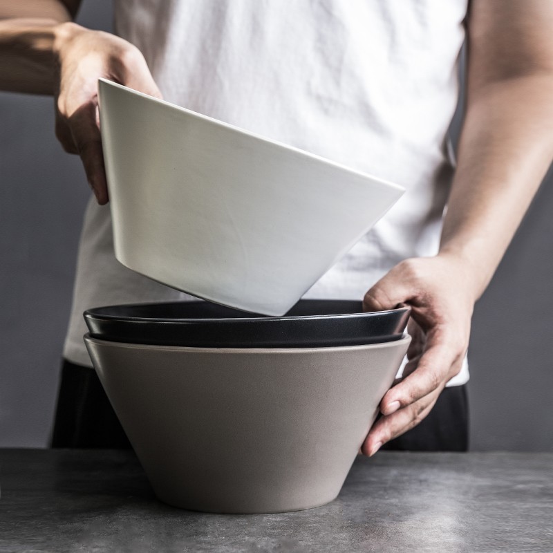 微瑕北欧碗陶瓷碗家用面碗单个大碗创意沙拉碗大汤碗大号饭碗瓷碗