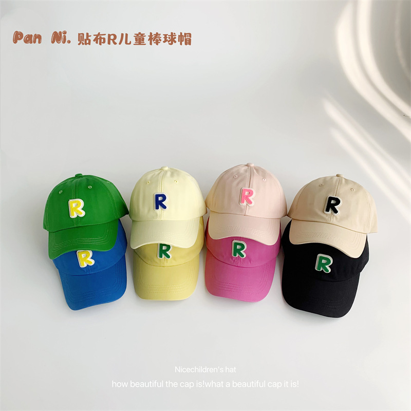 O2O KIDS韩国款糖果色儿童棒球帽字母刺绣男女童鸭舌帽宝宝防晒帽