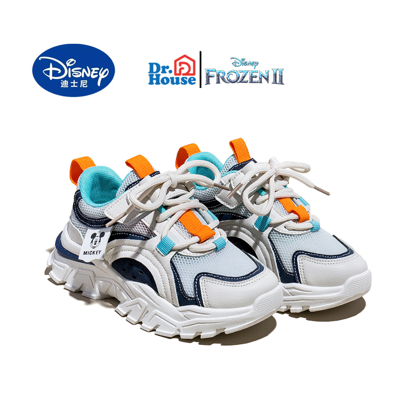 迪士尼男童鞋子夏季新防滑儿童运动鞋中大童跑步鞋网面透气女童鞋