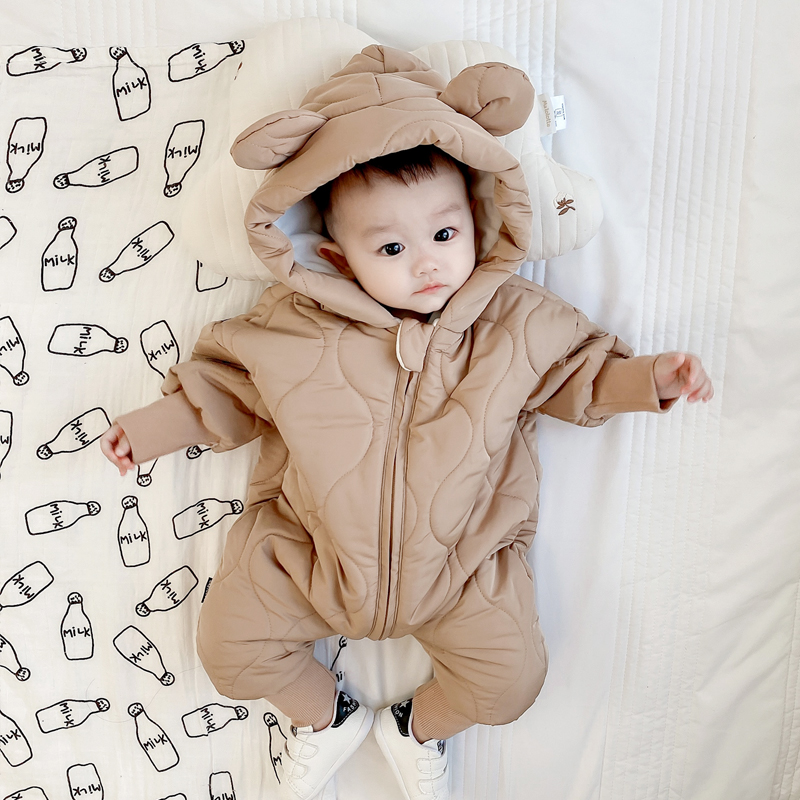 现货速发婴儿衣服秋冬季新款连体衣冬装外套宝宝外出服夹棉服套装