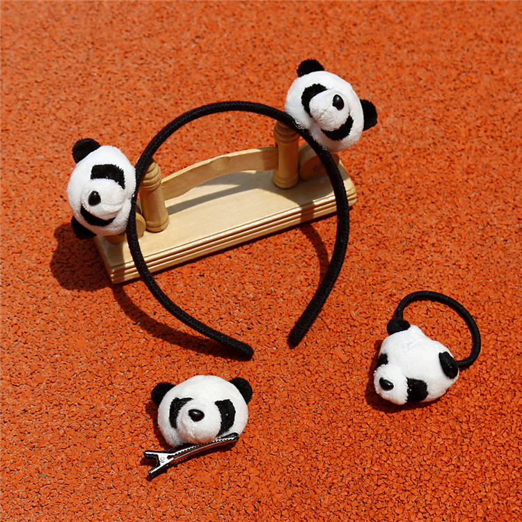 成都熊猫旅游纪念品创意熊猫压发发箍儿童女生妹妹发饰发夹头绳