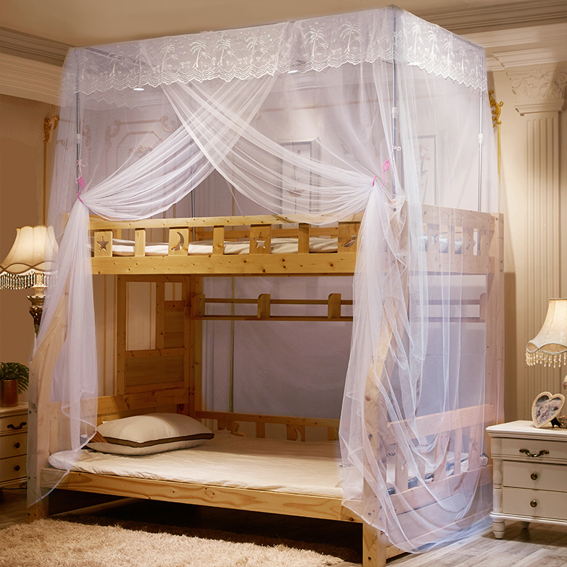 子母床蚊帐上下铺1.5米1.2米上下床高低床一体实木儿童床双层蚊帐