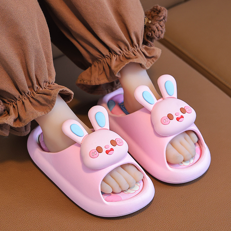 2024夏季新款儿童拖鞋粉色兔子女童卡通防滑软底中小童男孩凉拖鞋
