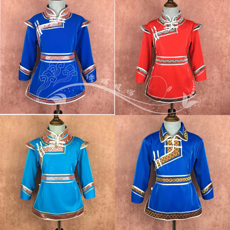 蒙古袍男童款新款民族服装日常儿童小男孩演出服蒙古族服饰表演服