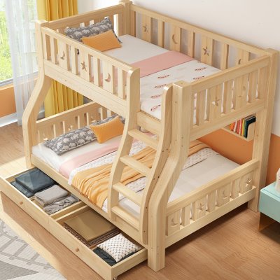 实木上下床双层床两层高低床双人床上下铺木床组合床儿童床子母床