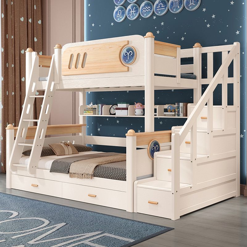 上下床实木床架美式高低床双层床多功能儿童床成人双人床子母床