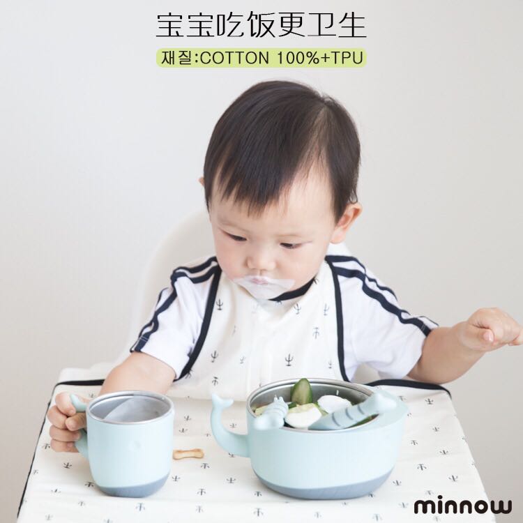 反韩国神器宝宝衣穿衣餐椅防脏围兜n一体式防minow脏儿童罩吃饭