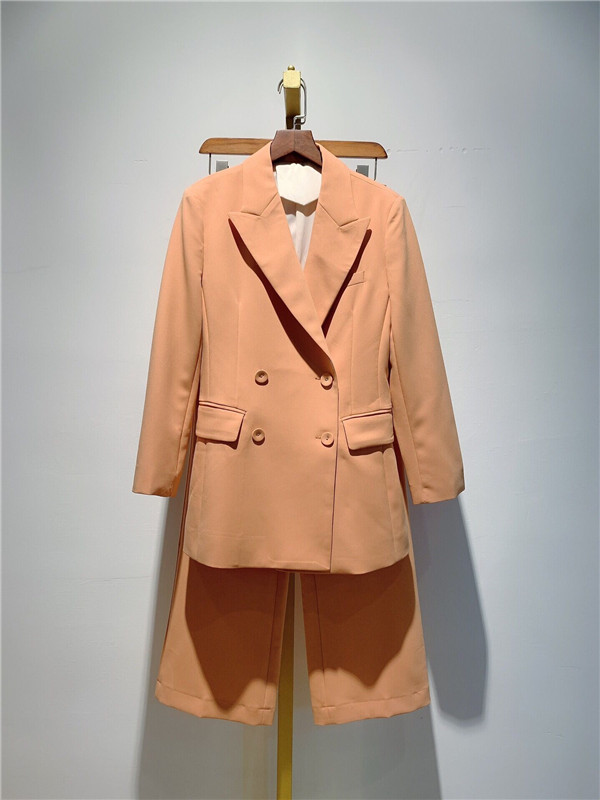 换季5折 米兰时尚界英伦范时装气质修身干练气质西服套装 沙漠橙