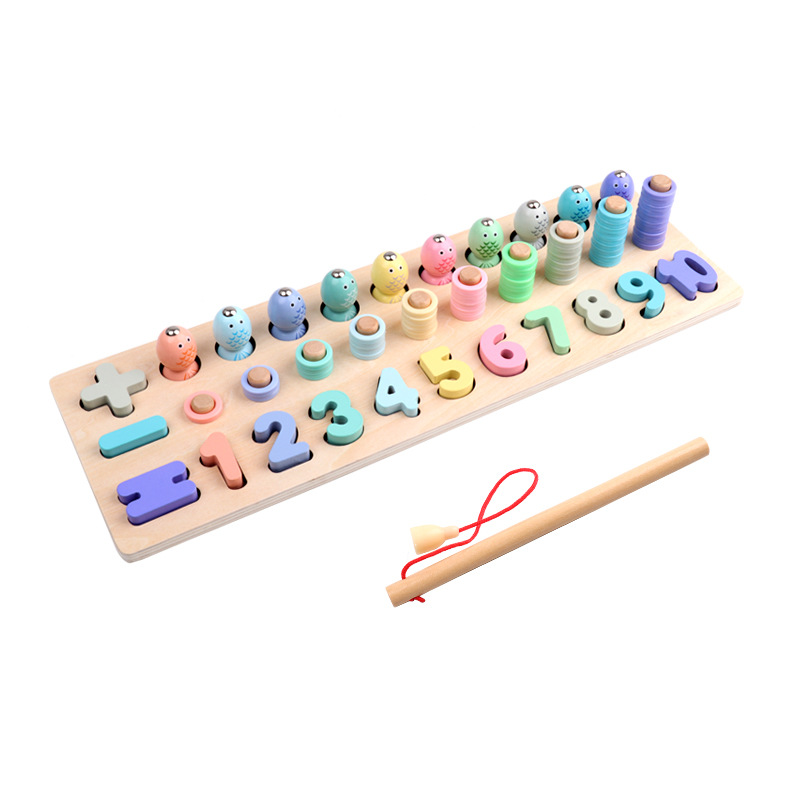 儿童玩具启蒙早教益智力1-2-3岁宝宝数字积木6拼图幼儿童木制玩具