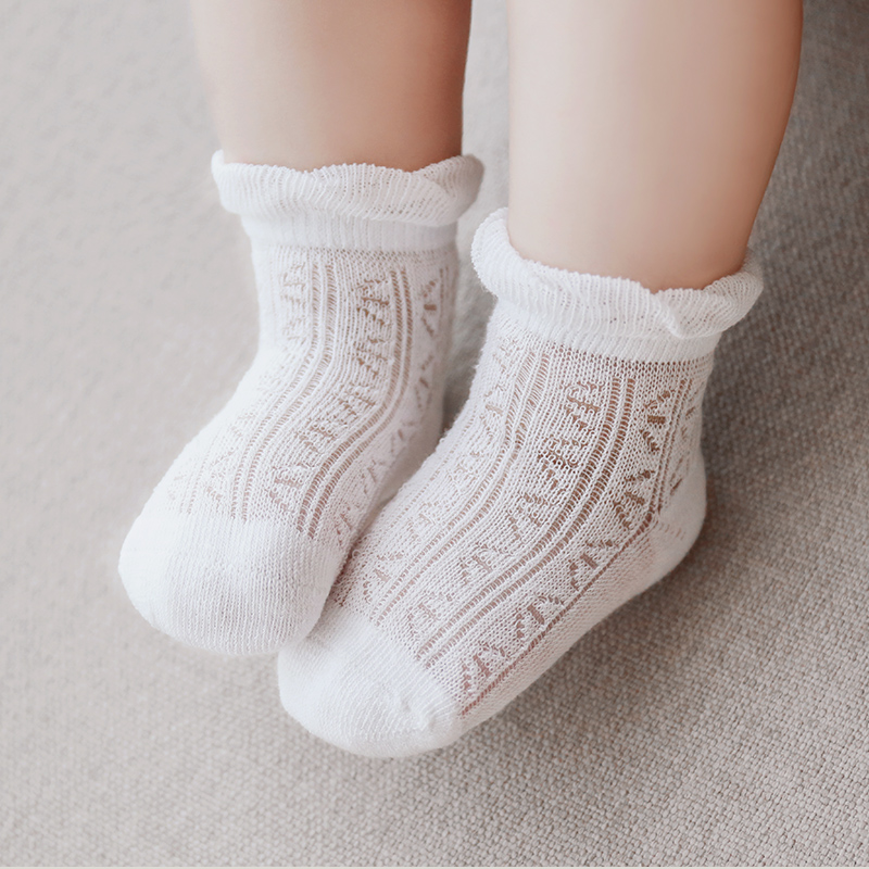 婴儿袜子夏季超薄款宝宝儿童夏天网眼透气新生儿棉袜春秋无骨短袜