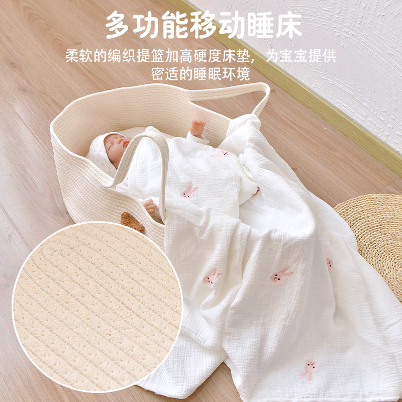 新生婴儿手提篮移动外出便携式0-12个月宝宝车载睡篮摇篮安全睡床