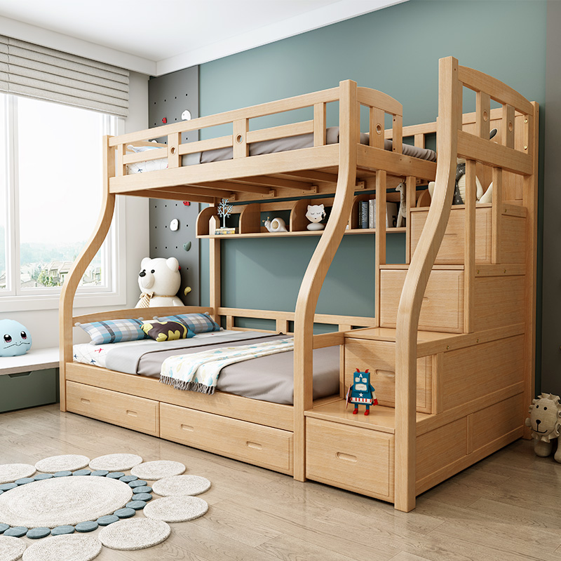 儿童床上下床双层床二层高低床实木成人多功能儿童床上下铺子母床