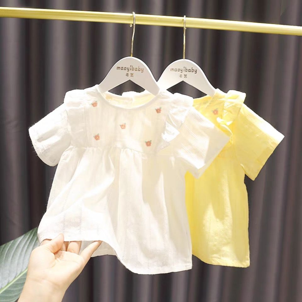 巴拉巴柆韩系1-6岁女宝宝超软纯棉透气上衣女婴儿童夏装新款3女童