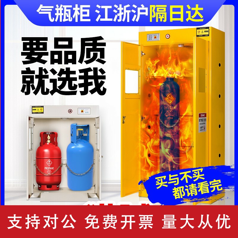 适用弗莱仕气瓶柜安全柜全钢防爆工业乙炔氧气瓶柜实验室双瓶煤气