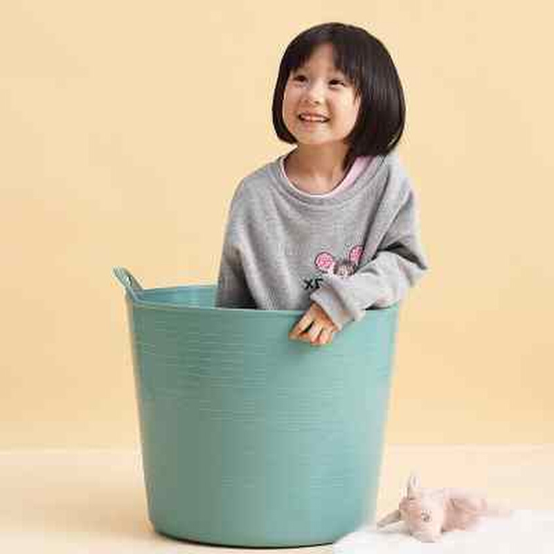 加厚塑料收纳桶儿童澡盆脏衣篮可手提玩具收纳篮宝宝沐浴桶洗澡桶