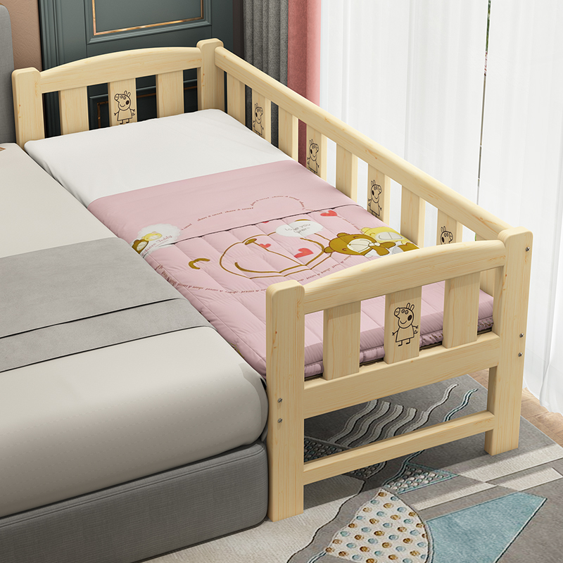 实木松木拼接床加宽延伸环保免漆定制单人M床架加长床板儿童床定