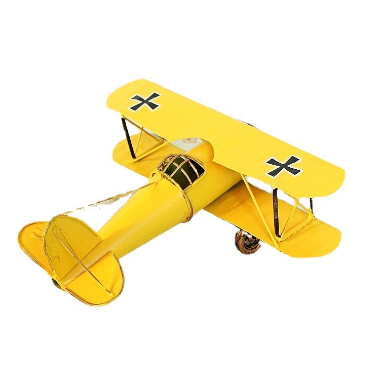 现货家居装饰品二战复古金属飞机模型 小飞机时钟 飞机三色大小号