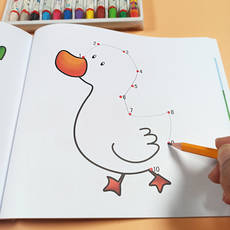 宝宝数字连线画儿童控笔练习认识1-10-20-30-50描点画 填色学画本
