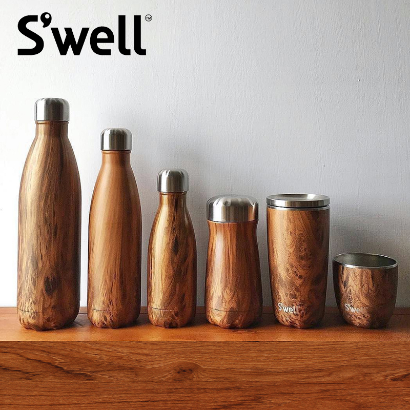 美国Swell保温杯经典柚木系列木纹大容量水壶高颜值保冷保温水杯