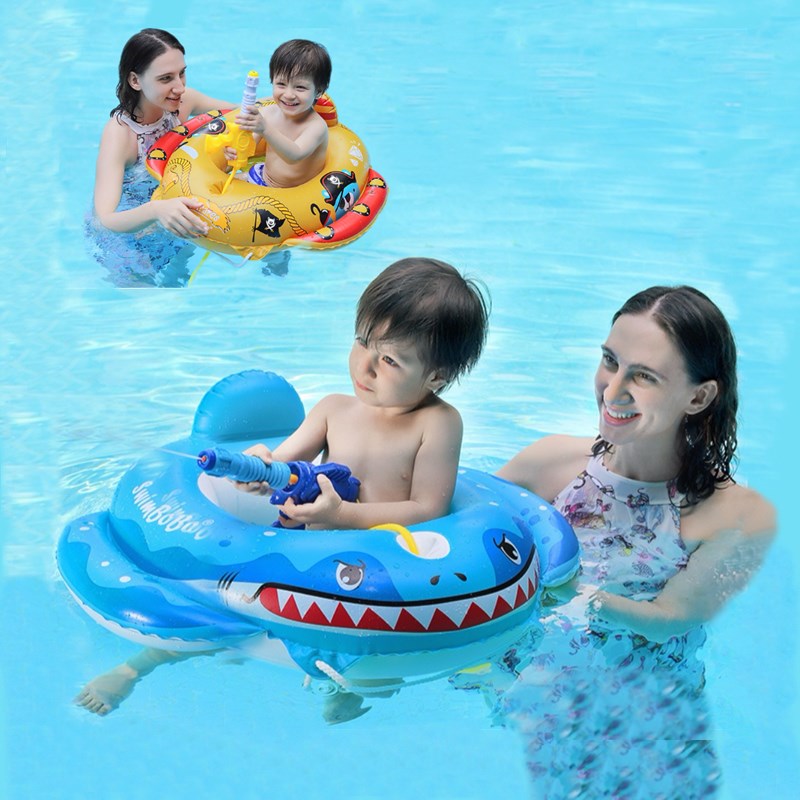 儿童游泳圈水上充气喷水船泳圈漂浮泳池戏水玩具宝宝婴儿安全坐圈