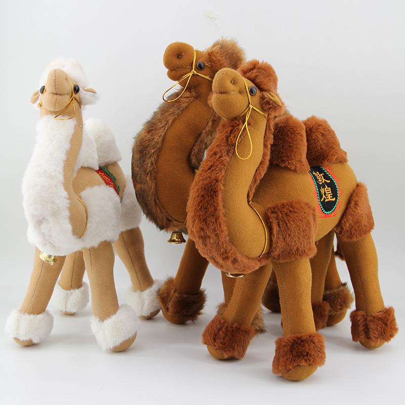 敦煌工艺骆驼毛绒玩具仿真软质骆驼可卧站卧姿鸣沙山旅游儿童玩具