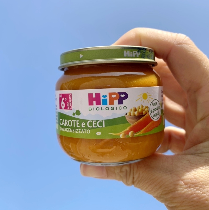 意大利版HIPP喜宝菜泥2段胡萝卜鹰嘴豆泥蔬菜泥进口辅食宝宝80克