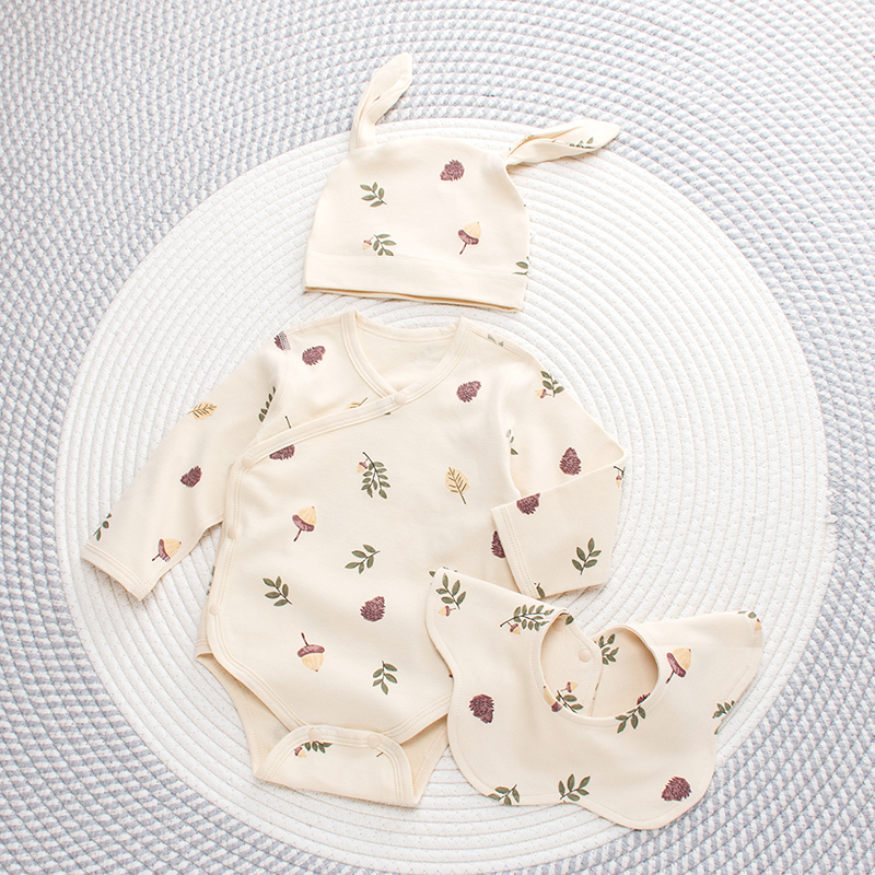 春夏新生的婴儿衣服套装夏季超薄男女宝宝纯棉a类三角包屁衣长袖