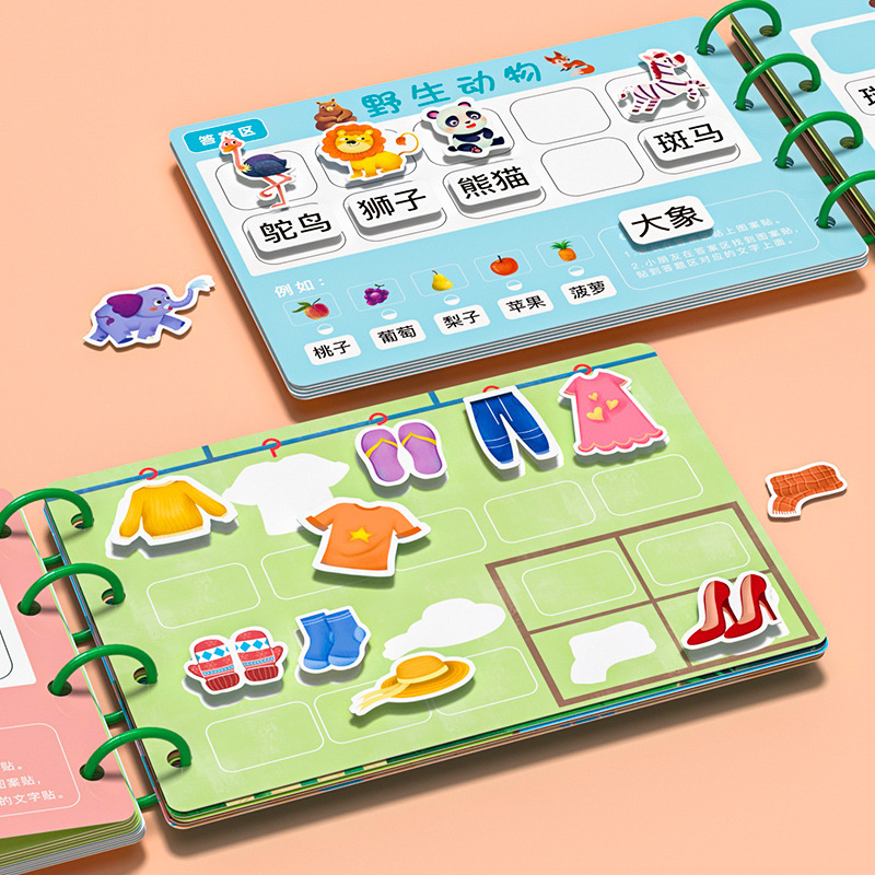 宝宝识字拼图板汉字认字卡片幼儿园早教2平图4儿童益智玩具3到6岁