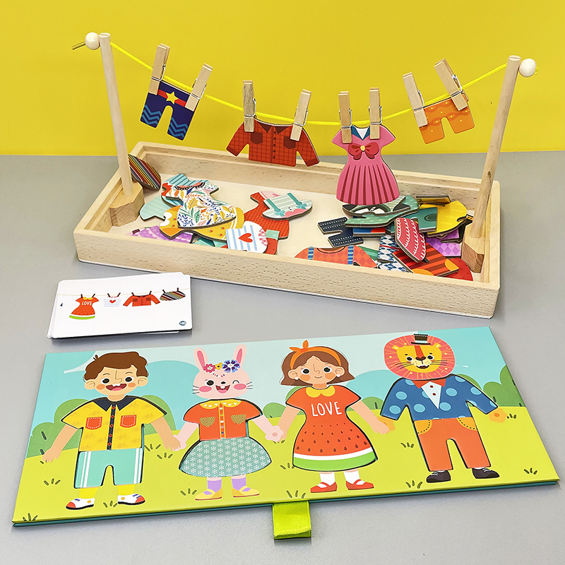 幼儿园小班生活区域材料儿童换装拼图宝宝2一3岁蒙氏早教益智玩具