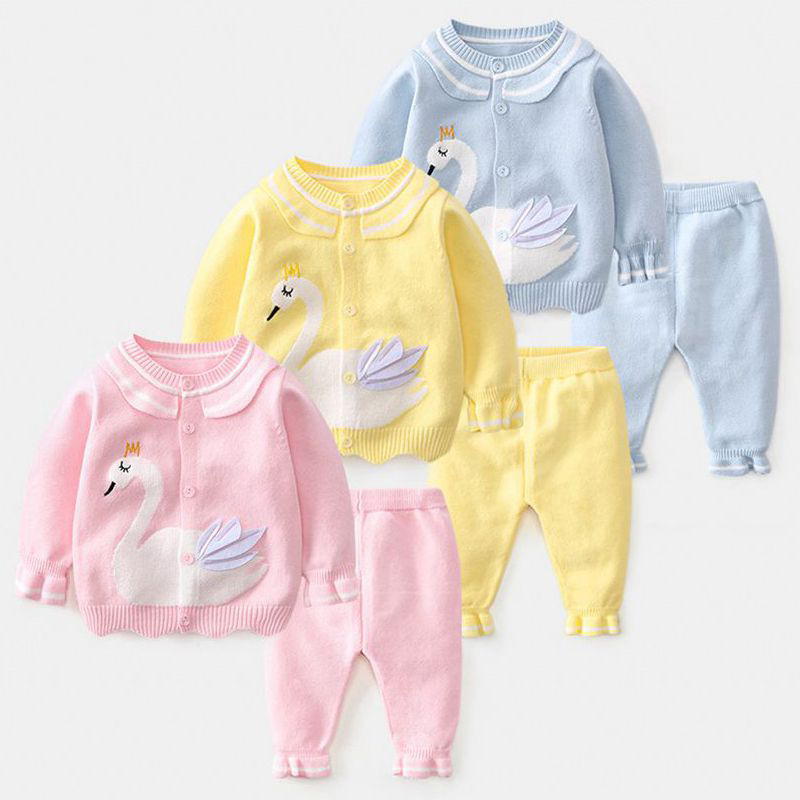女童毛衣套装韩版春秋婴儿针织衫婴幼儿外套可爱洋气宝宝线衣开衫