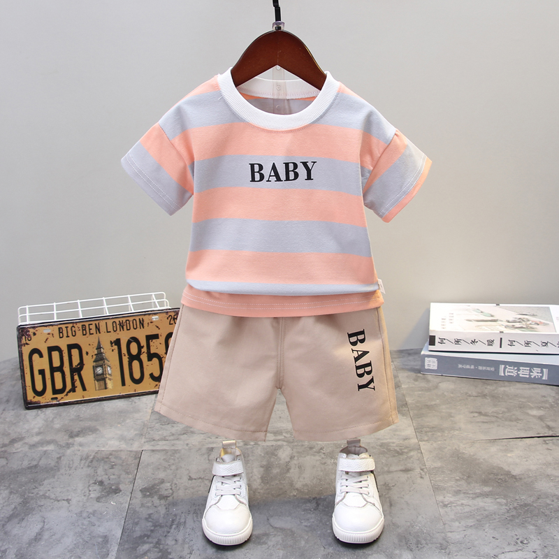 男童夏装套装2024新款宝宝韩版短袖小童帅气婴儿分体休闲两件套潮
