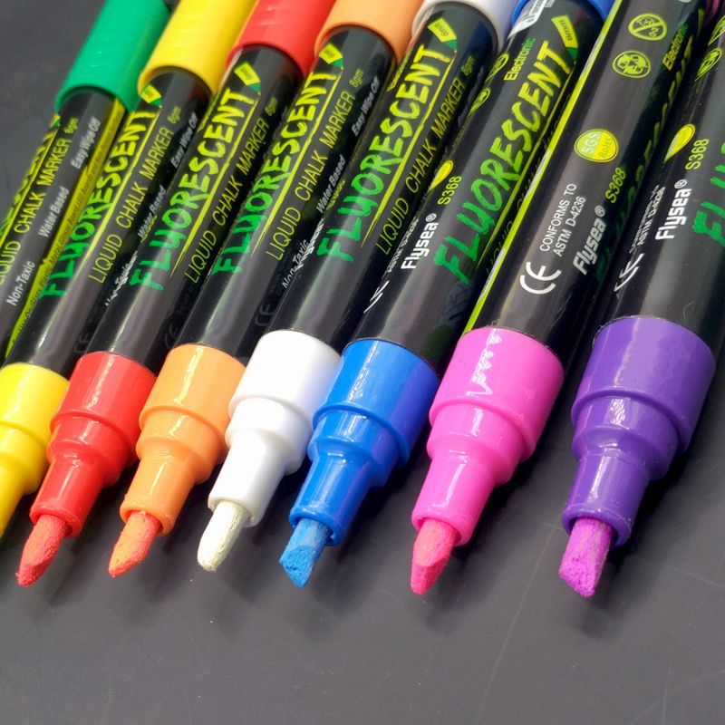 越洋6mm荧光笔玻璃涂鸦笔广告POP电子黑板笔液体粉笔可擦LED屏幕