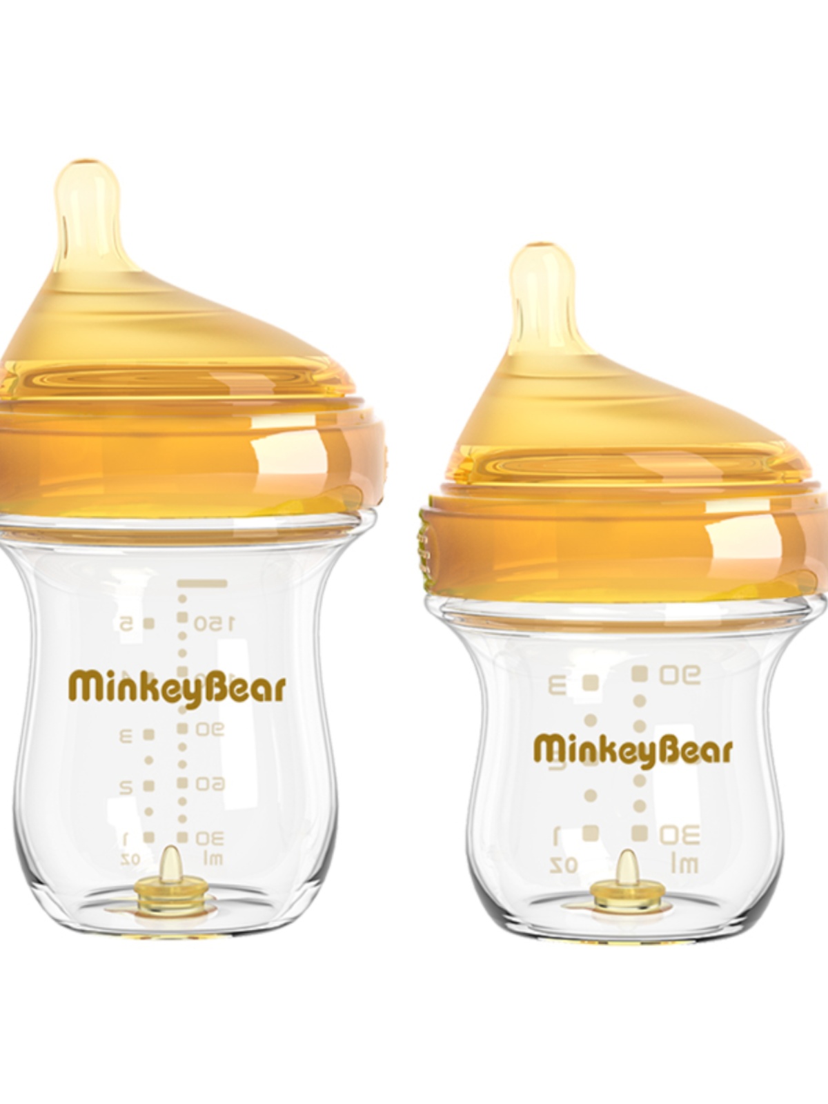 定制米琪熊防胀气奶瓶新生婴儿玻璃初生宝宝专用仿母乳躺着喝0到6