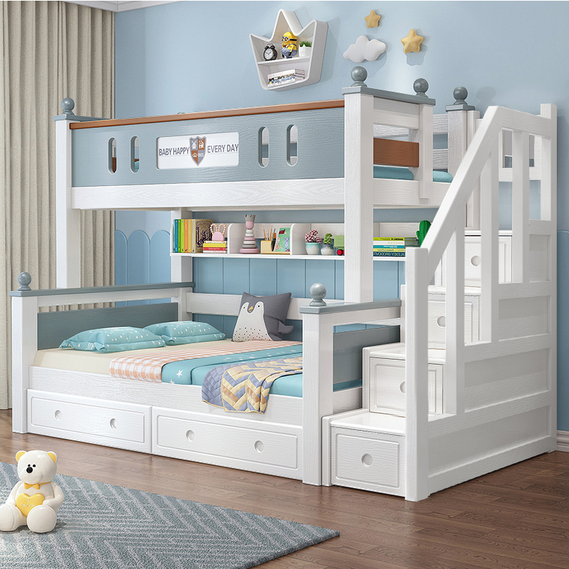 上下铺双层床高低子母床实木上下床儿童双人床小户型分隔床姐弟床