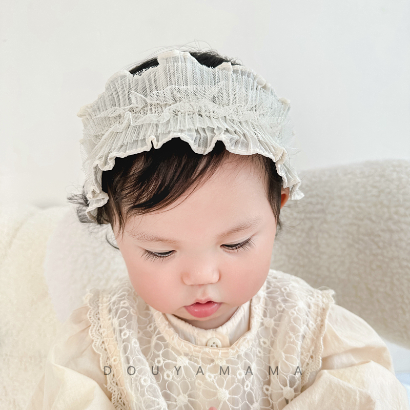 蕾丝木耳边婴儿发带宝宝宫廷护囟门可爱公主满月百天周岁儿童发饰