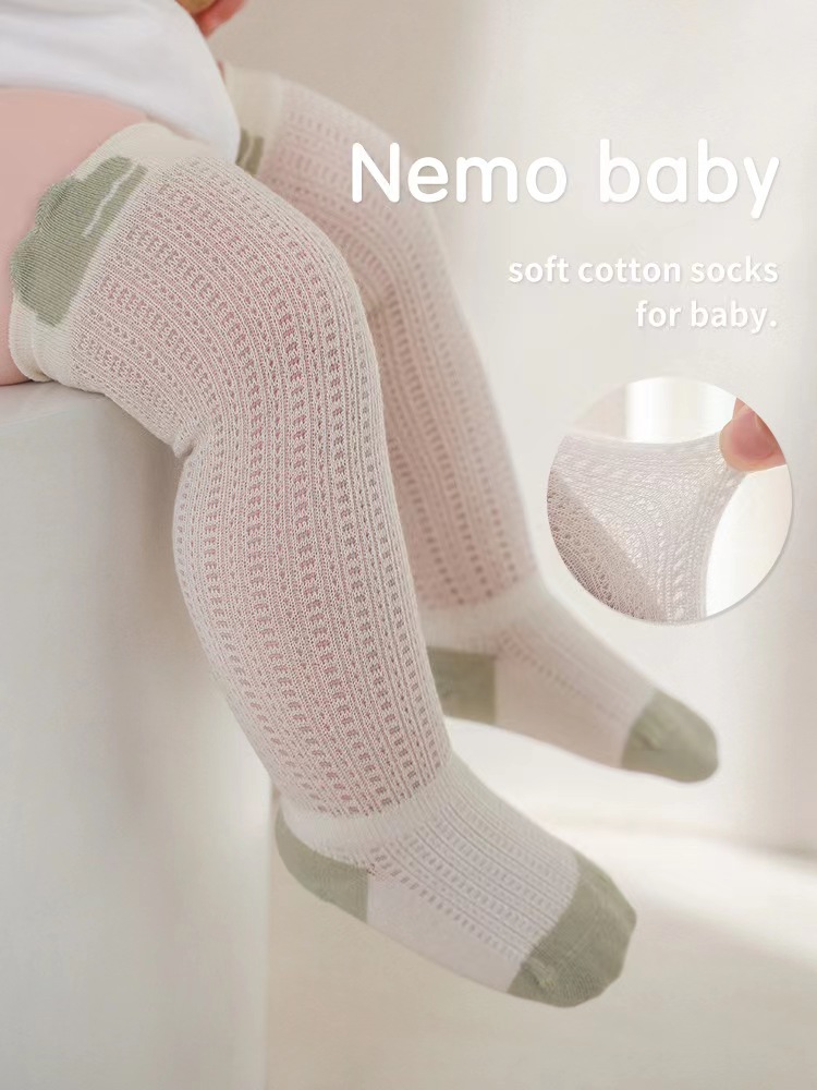 2024夏季新品新生儿宝宝袜子超薄松口无骨不勒腿卡通婴儿长筒袜