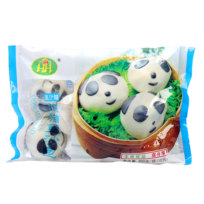 3袋包邮 熊猫豆沙包 10个 儿童营养早餐 速冻食品 港式早茶点心