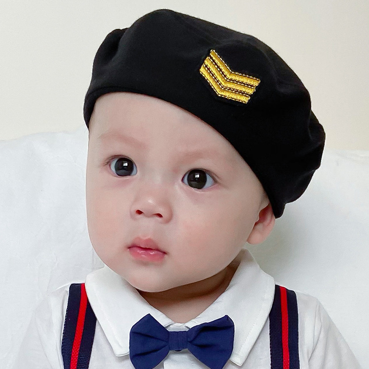 宝宝贝雷帽子帅气绅士婴儿0-1岁3个月小月龄满月百天周岁英伦礼帽