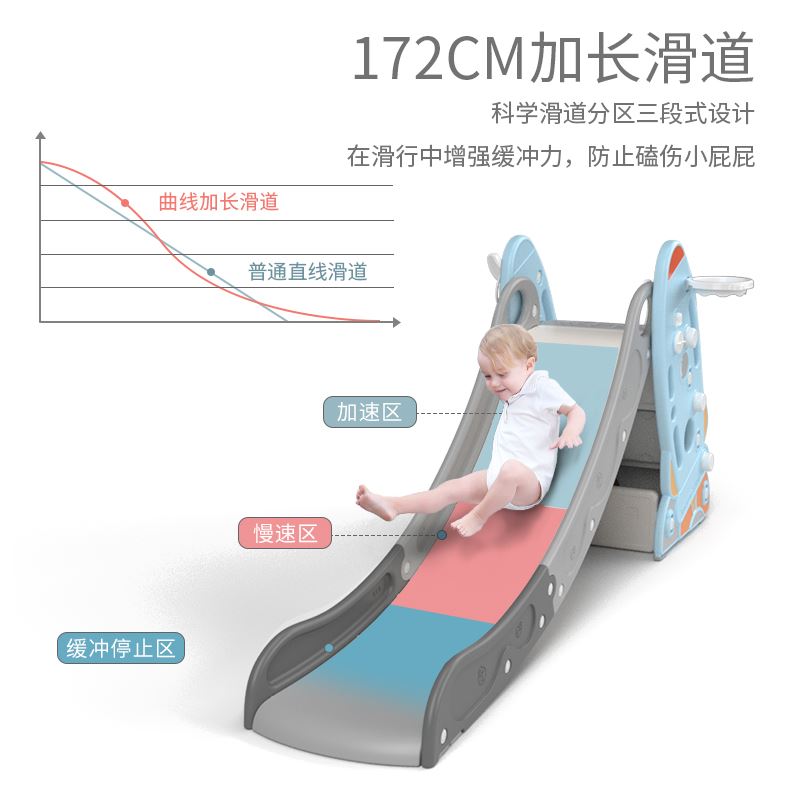 速发滑梯儿童室内家用宝宝折叠多功能幼儿园滑滑梯小型组合游乐场